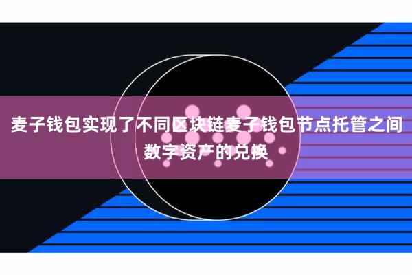 麦子钱包实现了不同区块链麦子钱包节点托管之间数字资产的兑换